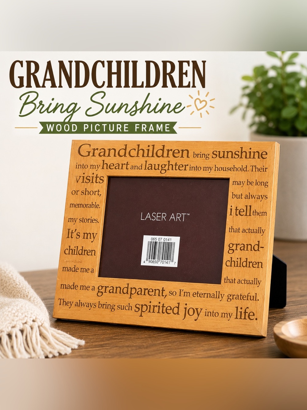 Grandchildren Bring Sunshine Wood Picture Frame‎ - 4X6